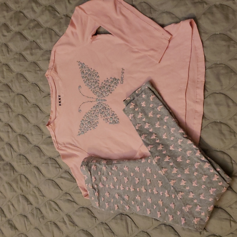 DKNY 2-piece butterflies set leggings & top